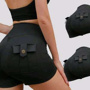 Pantalones cortos con bolsillo para mujer,